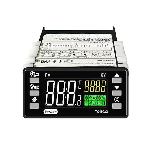 UL&CE Digital Temperature Controller -40℉-176℉ Refrigeration Heating Cooling Incubator Thermostat with 2 Relays Output 4 NTC or PT1000 Probe Inputs
