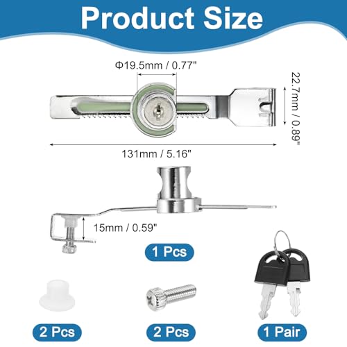 0.6" Sliding Glass Door Ratchet Lock, Keyed Alike Luminous Secure Showcase Display Case Lock - No Drill, for 5-10mm/ 0.2-0.39 inch Cabinet Stores Glass Door, Silver - color: Silver, size: 0.6"