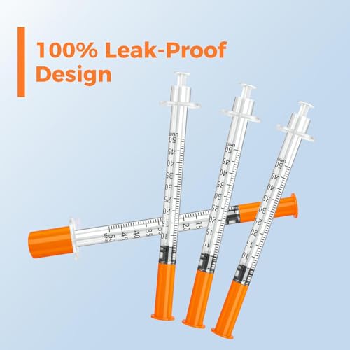 100 Pcs 0.5ml 31G 5/16"(8mm) Lab Measuring | Individually Wrapped and Easy to Use - style: 0.5ml/cc 31G 5/16"