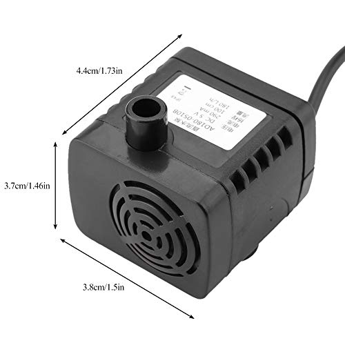 USB Aquarium Pump Submersible 5V DC Fish Tank Water Pump 180L/h Quiet Pond Fountain Pump for Small Aquariums & Terrariums
