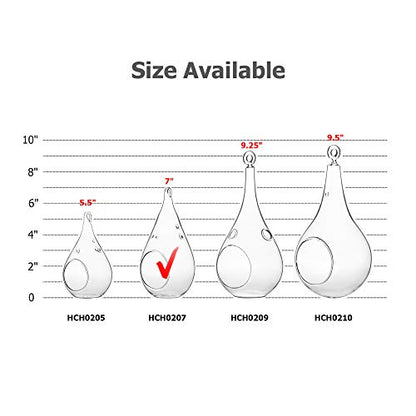 WGV Glass Hanging Plant Terrarium, Width 3.5", Height 7", Teardrop DIY Air Succulent Planter Clear Tea Light Votive Candle Holder, Wedding Event Office Home Outdoor Decor, 1 Piece - size: Teardrop M