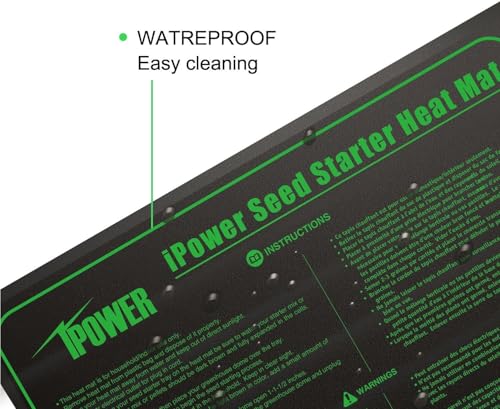 iPower GLHTMTS Durable Waterproof Seedling Heat Mat Warm Hydroponic Plant Germination Starting Pad, 10"x 20", Black - size: 10" x 20", style: Heat Mat