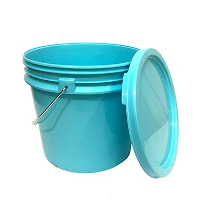 3.5 Gallon Bucket with Lid - Durable All Purpose Pail Food Safe, BPA Free, Commercial Grade (Aqua, 1) - color: Aqua