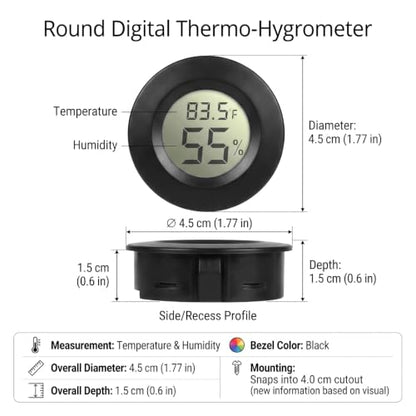 Weewooday 20 Pcs Mini Hygrometer Thermometer Digital LCD Monitor Indoor/Outdoor Room Humidity Meter Temperature Gauge for Greenhouse Garden Reptile Incubator Cellar ℉/℃ (Black) - size: Black