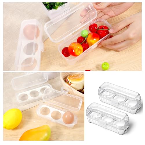 2 PCS Camping Egg Container Boiled Egg Carrier Camping Eggs Carrier Container Hard Eggs Storage Bag Case for Outdoor, Hiking, Kitchen, Refrigerator, Trekking