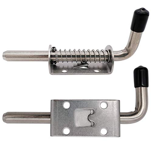 6 Pack 304 Steel 5 Inch（128MM） Spring Pin Latch Lock Pin Suitable for Doors，Utility Trailer Gate，Cabinets and etc.