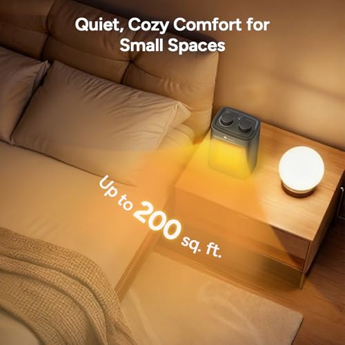DR.PREPARE 1500W Small Space Heater for Indoor Use, Portable PTC Ceramic Electric Heater with Thermostat, Overheating & Tip-Over Protection, 3 Heat Modes + Fan, Safe Heater for Home Office Bedroom - size: 8.86'' H/Fixed Direction