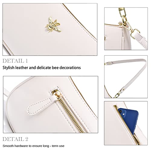 Small Tote Shoulder Bags Purses for Women Retro Classic Crossbody Bags Cute Clutch Purse and Handbag - color: 0-3-white