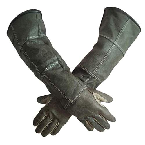 Animal Handling Long Gloves 23.6IN/60cm Waterproof,Cowhide Anti-Scratch/Bite Bird Handling Falcon Gloves Grabbing, Pet Cat Bathing Dog Bird