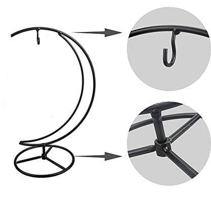 YY YEARCHY Ornament Display Stand Holder Home Wedding Decoration Rack for Hanging Glass Globe Air Plant Flower Pot Stand Iron Pot Hook Stand Terrarium Witch Ball (1, 10.6"*4.9") - size: 10.6"*4.9"