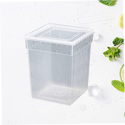 Sosoport Reptile Feeding Container Breeding Box for Spider Lizard Lightweight Ventilated Design for Transport Breeding and Quarantine
