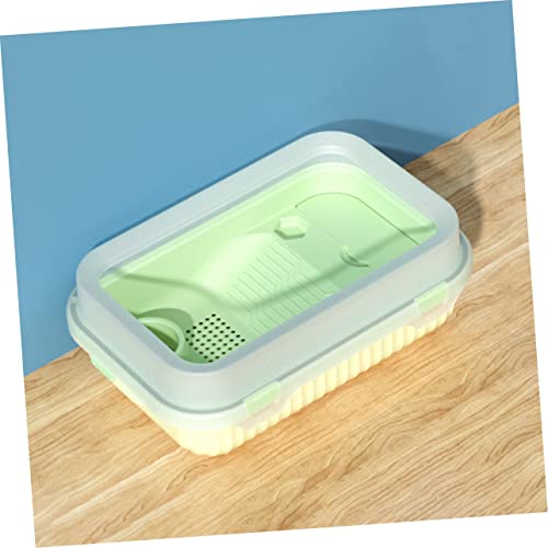 WOONEKY Turtle Feeding Tank Multi-Functional Turtle Habitat Basking Area Drainage System Construction for Home Use Small