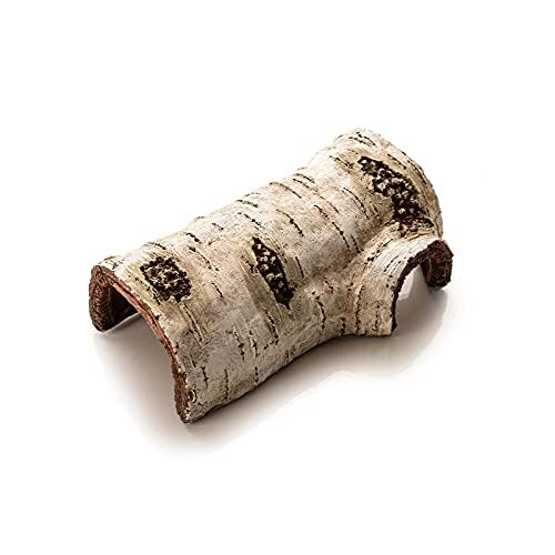 Artificial Birch Log Hide Reptile Shelter Leopard Gecko Young Bearded Dragon Snake Sleeping Cave Wood Shape Hideout Terrarium Bush Landscaping Ornament (S) - size: S