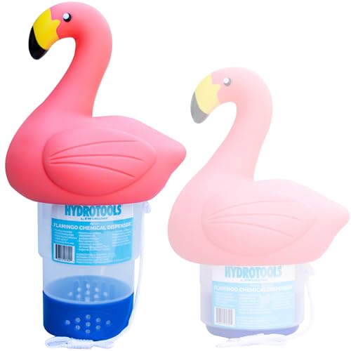 SWIMLINE HYDROTOOLS 87273 Flamingo Large Capacity Pool & Spa Chemical Dispenser | Compatible With Bromine & Chlorine Supports 1-3’’ Tablets | Adjustable For Customizable Flow Rate | Cost Effective - color: Flamingo