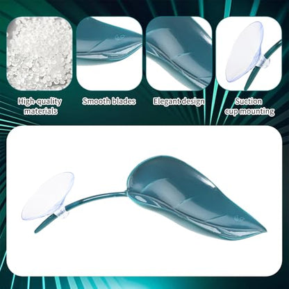 3 Pcs Leaf Shape Crested Gecko Hide, Plastic Wall Climbing Leaf Platform with Suction Cups Reptile Tank Accessories for Tree Frog Turtle Leopard Gecko (Dark Green)