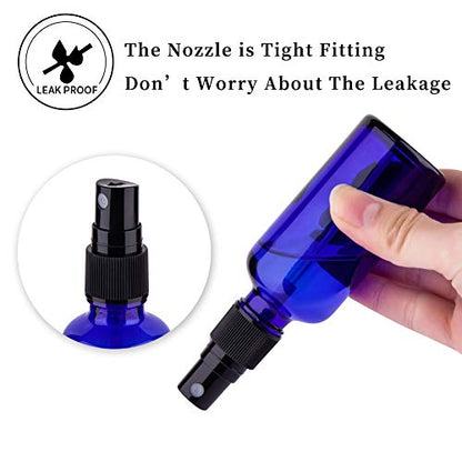 2oz Glass Spray Bottles For Essential Oils, Blue, 3 Pack | Small, Fine Mist - color: Black Blue