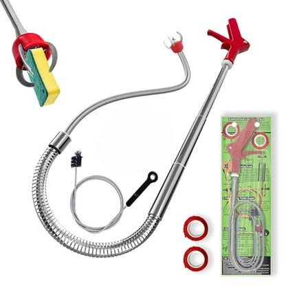 Toilet Auger/Snake Drain Clog Remover Tool Kit | 3 Clog Remover Tools for Blocking and Cleaning Toilets, Kitchen Sinks, Bath Tubs and Sewers,Home essential - style: Toilet Drain Unblocking kit