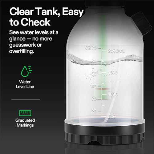 VIVOSUN Pump Sprayer, Portable Water Spray Bottle for Spraying Plants, Flowers, Weeds and Cleaning, Hand Pump with Side Filling Port, Measuring Cup, Adjustable Nozzles (Pack of 2) - size: 70oz (Pack of 2)