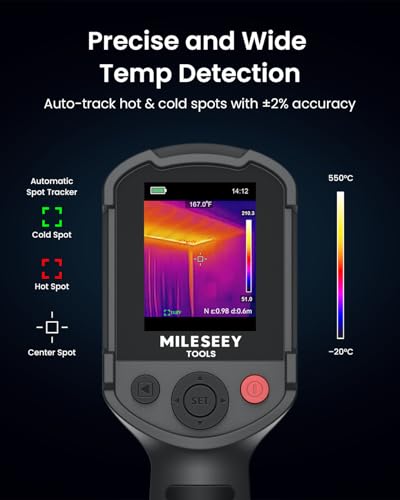 MILESEEY TR10 Thermal Imaging Camera,Super Resolution 192 x 192 Thermal Camera,25 Hz Refresh Rate, -4°F to 1022°F Handheld Infrared Imager,8-Hour Battery Life Infrared Camera