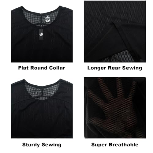 YKYWBIKE Men's Cycling Base Layer Sleeveless Cycling Jersey Men Quick Dry Bicycle Undershirt Mesh Bike Base Layer Vests - color: Black, size: Medium