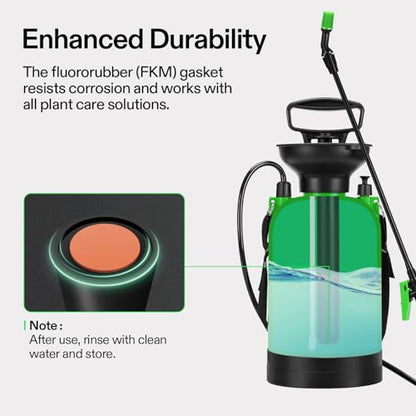 VIVOSUN 1.35-Gallon Pump Pressure Sprayer | Lawn & Garden Water Sprayer with Adjustable Shoulder Strap, for Spraying Plants, Garden Watering and Household Cleaning - color: Green, size: 1.35 Gallons