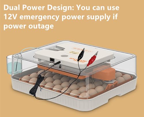 Egg Incubator for Hatching Eggs, Intelligent 56 Eggs Incubator with Temperature & Humidity Control, Automatic Egg Turning, Hatch Days & Egg Candler, Adjustable
