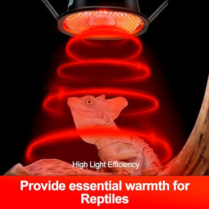 G9 Reptile Infrared Heat Lamp, Terrarium Heating Lamp Fixture with 50W UVA Low Profile Night Red Bulb | Safety Mesh, Tank Hood Basking Spot Light for Bearded Dragons Turtles Lizards Geckos - color: Infrared Basking