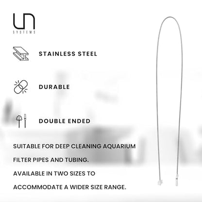 Ultum Nature Systems Twin Brush - Aquarium Brush for Glass Tanks, Pipe Cleaner Brush, Long Tube Cleaning Brush w/Double Ended Brush Styles - Flexible Drain Brush for Home Kitchen Sink - 59.05 in - size: 59.05 in