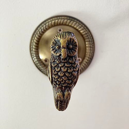 Animal Hook, Curtain Hold Back, Tie Back, Jewellery Hook, Antique Brass, Iron (Owl) - style: Owl