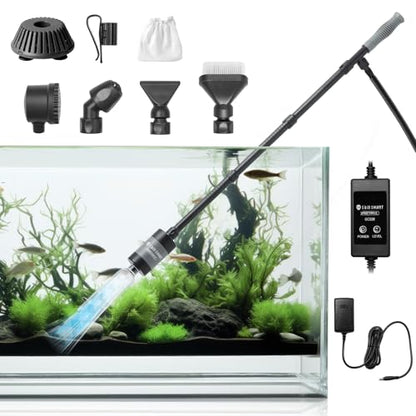 SainSmart XpertMatic Aquarium Gravel Cleaner, 528GPH/28W Powerful Fish Tank | Adjustable Water Flow Aquarium Cleaner Kit, Electric Gravel Vacuum for Sand Washing and Water Changing