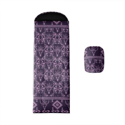 Erosebridal Death Head Moth Sleeping Bags Adults Cold Weather Bohemian Aztec Camping Blanket Hiking Sleeping Wrap Sleep Bag - color: Purple Longhorn Cow Skull