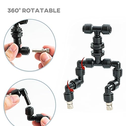 1/4" Reptile Mister Nozzle, Adjustable Spray for Terrarium Fogger | Adjustable reptile misting nozzles. Compatible with most misting systems for terrarium, vivarium & rainforest tanks - size: Dual Head