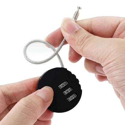 Litoexpe 3 Pcs Combination Cable Lock 3 Colors | 3-Digit Code, Steel Cable, for Backpack, Suitcase, and Luggage - color: 3 Colors