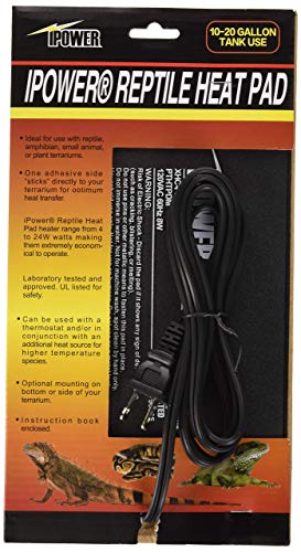 iPower Reptile Heating Pad, Under Tank Heater, Waterproof Terrarium Heat Mat 6X8 Inch, for Turtle, Lizard, Frog, Snake and Other Reptiles - size: 6" X 8", style: Heat Pad