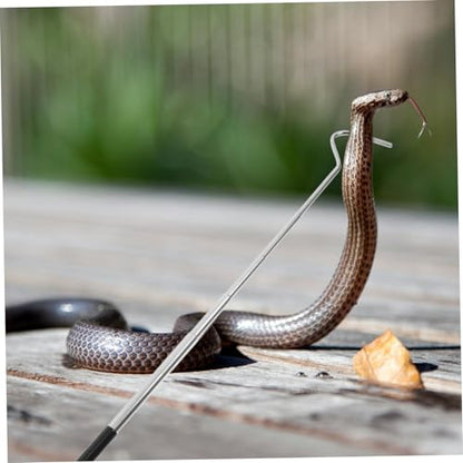 Stainless Steel Retractable Reptile Hook Professional Snake Catcher Tool for Safe Handling of Reptiles Lightweight and Portable for Snake Enthusiasts and Outdoor Adventures