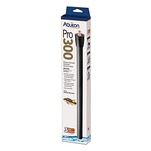 Aqueon Pro 300 Submersible Fish Tank Heater, 300 Watts | 300 watt aquarium heater, adjustable 68 to 88°F, auto shut-off, for fresh and saltwater aquariums - size: 300 Watts
