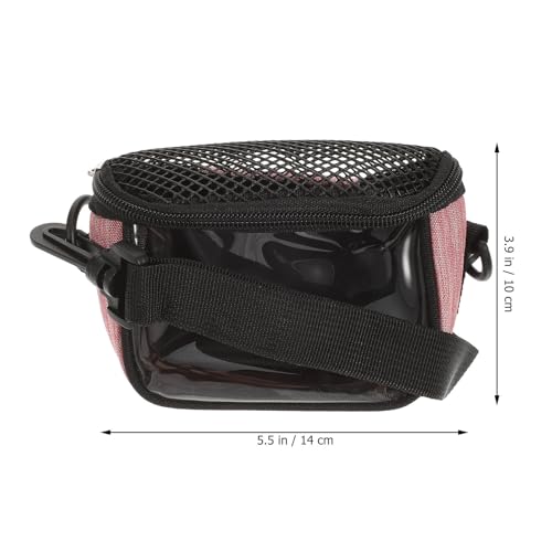 GLEAVI Small Animal Carrier Bag Portable Outdoor Guinea Pig Pouch with Breathable Mesh, Pink Beige S Size, Travel Handbag for Hamsters Squirrels Hedgehogs and Chinchillas
