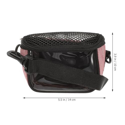 GLEAVI Small Animal Carrier Bag Portable Outdoor Guinea Pig Pouch with Breathable Mesh, Pink Beige S Size, Travel Handbag for Hamsters Squirrels Hedgehogs and Chinchillas