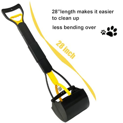 ienjoyed Dog Pooper Scooper for Large Medium & Small Dogs Heavy Duty,Long Handled Dog Poop Scooper for Grass,Durable Dog Poop Pick Up Tool (Yellow) - color: Yellow