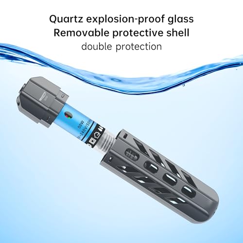 Submersible Aquarium Heater 25W with Protective Cover and Work Indicator Light, Constant Temperature 78℉ Around for Betta, Turtle, Freshwater and Saltwater Tanks, 1-5 Gallon Fish Tanks - size: 25W for 1-5 gallon