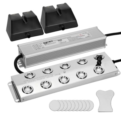 Ultrasonic Mist Maker Fogger 10 Heads, 9000ml/H 400W Pond Fogger with Float, IP67 Waterproof Power Supply, 304 Stainless Steel Ultrasonic Mister with Auto Shut-Off for Pond,Fountain,Garden,Halloween - size: 10 HEAD