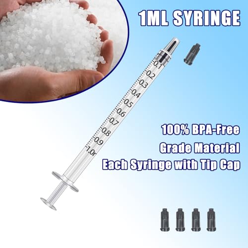 105Pack 1ml Syringes With Plastic Caps - size: 1ml-105pcs