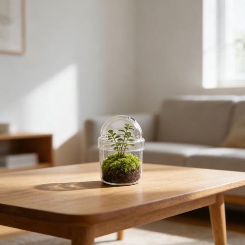 Small Plant Terrarium: Desktop Glass Terrarium Planter for Succulent, Moss, Miniature Gardening Landscape - Tiny Betta Fish Tank, Office Home Decoration