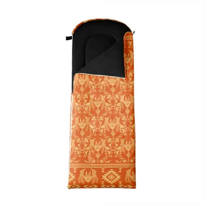 Erosebridal Hawk Moth Camping Sleeping Bags Teens Spooky Aztec Backpacking Camping Blanket Full Body Travel Wrap Sleep Bag - color: Orange Halloween Bats