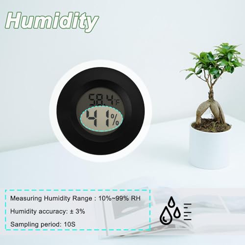 Serundo Auto Digital Hygrometer Thermometer Indoor/Outdoor Hygrometer 2PC | Mini Size,LCD,℉/℃ Conversion,Fast Response, Outdoor Thermometer with Humidity for Reptile Greenhouse Cellar 3D Printer