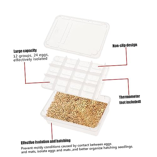 FRCOLOR Compartments Transparent Reptile Breeding Isolation Box Hatching Incubator for Snakes Turtles Geckos and Lizards Easy Observation and Cleaning for Incubation