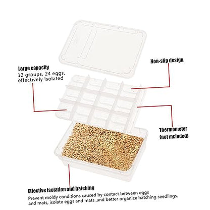 FRCOLOR Compartments Transparent Reptile Breeding Isolation Box Hatching Incubator for Snakes Turtles Geckos and Lizards Easy Observation and Cleaning for Incubation