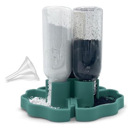 Hermit Crab Gravity Feeder - 3 Well feeders - Green for Greensand, Oyster Shell Flour and Worm castings by Snout and Shell