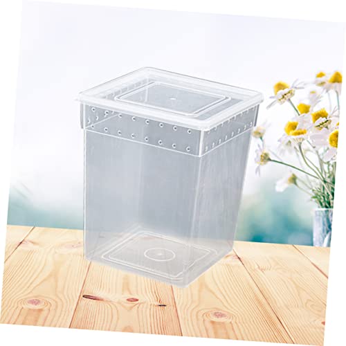 Sosoport Reptile Feeding Container Breeding Box for Spider Lizard Lightweight Ventilated Design for Transport Breeding and Quarantine