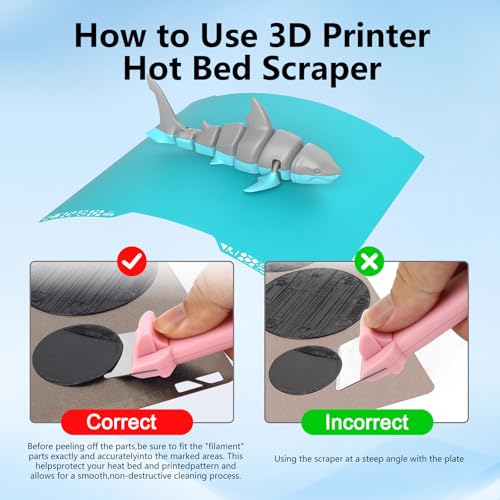 Professional 3D Printer Tool, Upgraded Metal 3D Printer Scraper, Plastic Handle Flex Professional Grade Carbon Steel Putty Scraper, Comfortable Grip, Putty Knife Scraper, Scraper Ttool, No Rust